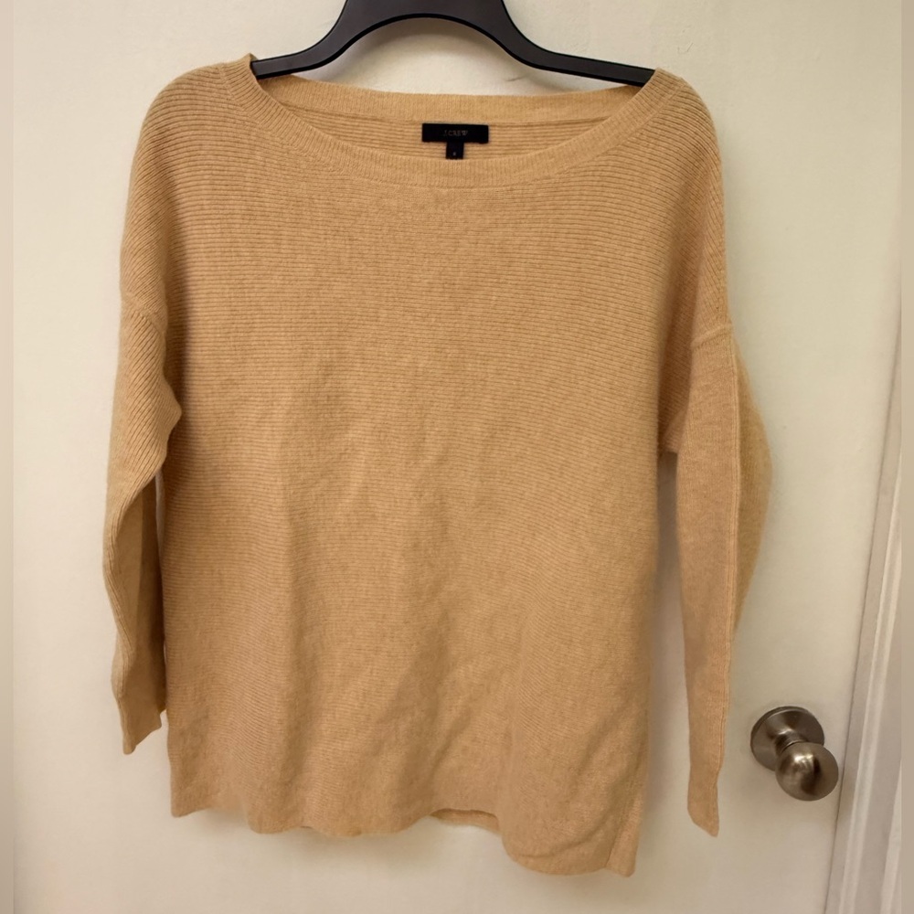 J. Crew Classic Tan Crew Neck Sweater Size S